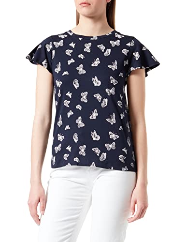 Springfield Damen Bedrucktes Flugärmeln T-Shirt, Marineblau, Small von Springfield