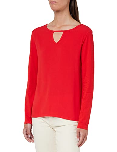 Springfield Damen Bimateria mit Tropfenausschnitt T-Shirt, rot, Medium von Springfield