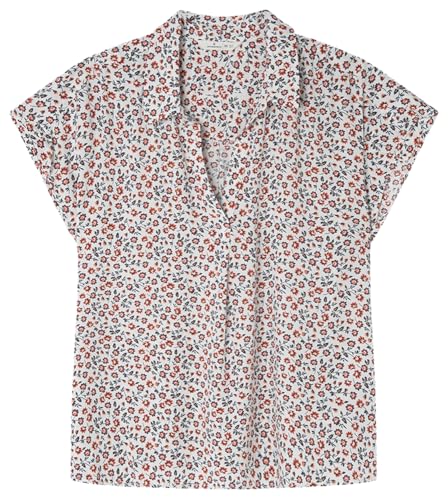 Springfield Damen Blusa Bluse Polostil Print, Naranja, 38 von Springfield