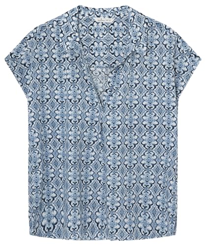 Springfield Damen Blusa Bluse Polostil Print, Navy, 40 von Springfield