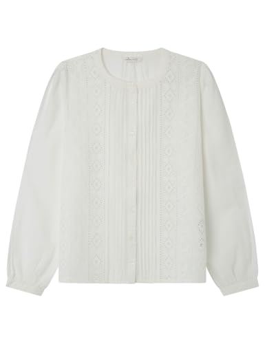 Springfield Damen Blusa bordada Con Encaje insertado y fruncido en EL hombro Blouse, Multicolor, 38 von Springfield
