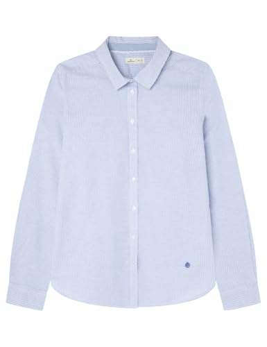 Springfield Damen CamisaOxfordDeAlgodónYElastano.Logotipobordado. Halbtailliertes Oxford-Hemd, Rauchblau 2, 40 von Springfield