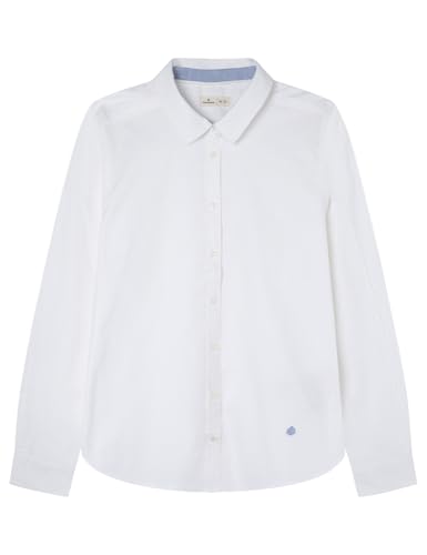 Springfield Damen Camisa de Algodón Y Elastano. Logotipo Bordado. Halbtailliertes Oxford-Hemd, Standardweiß 099, 34 von Springfield