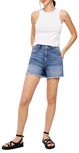 Springfield Damen Jeansshorts mit Stickereien, nachhaltiges Waschen Shorts, Blau (Azul Medio), 38 von Springfield