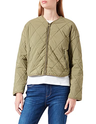 Springfield Damen Kurze, gepolsterte, Wasserabweisende Jacke, Dunkes Kakigrün, 36 von Springfield