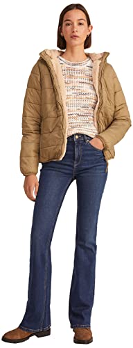 Springfield Damen Kurze, gepolsterte, Wasserabweisende Jacke, Dunkes Kakigrün, 42 von Springfield