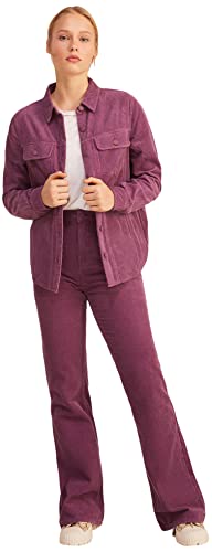 Springfield Damen Samthemd gerippt Jacke, blau, 36 von Springfield