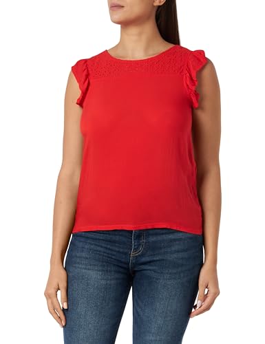 Springfield Damen Schweizer Besticktes T-Shirt, Rot/Koralle, Large von Springfield