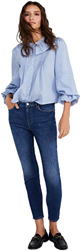 Springfield Damen Slim Cropped Reconder Jeans, Blau (Azul Medio), 32 von Springfield