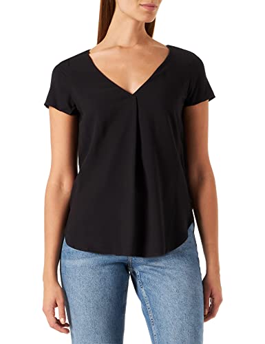 Springfield Damen Top Bimateria Kurzärmliges T-Shirt, Schwarz, XS von Springfield