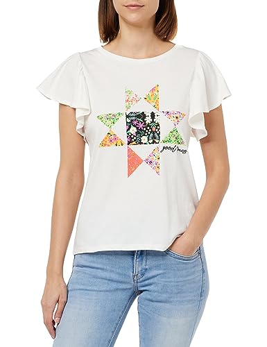 Springfield Damen Tshirt T-Shirt, Gelb/Pistazie, Medium von Springfield