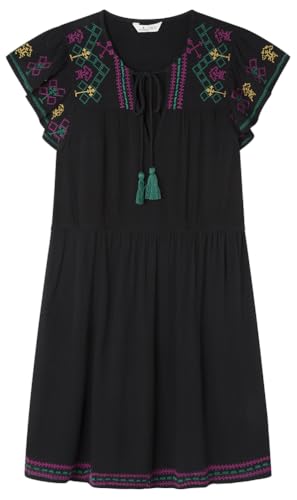 Springfield Damen Vestido Kleid kurz Stickereien Bambula, Schwarz, 38 Springfield Damen Vestido Kleid kurz Stickereien Bambula, Schwarz, 38 von Springfield