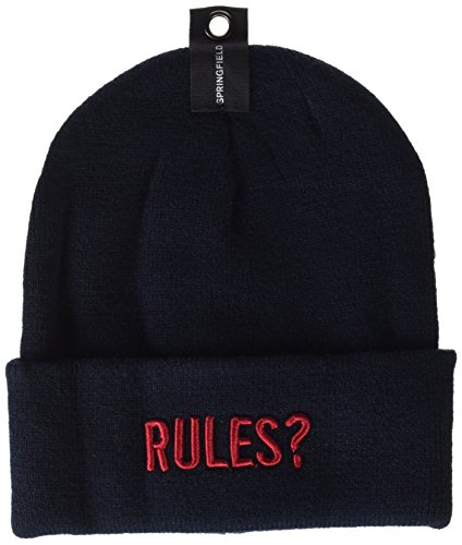 Springfield Herren Acryl Stoff Beanie Stickerei Text Strickmütze, Blau (Marineblau), Einheitsgröße von Springfield