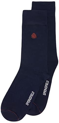 Springfield Herren Basic Logo Baum socken, Blau (Dark Blue), M von Springfield