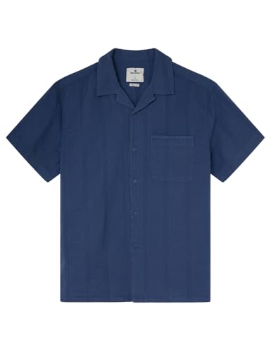 Springfield Herren Camisa Leichtes Jacquard kurzärmelig, Azules, L von Springfield