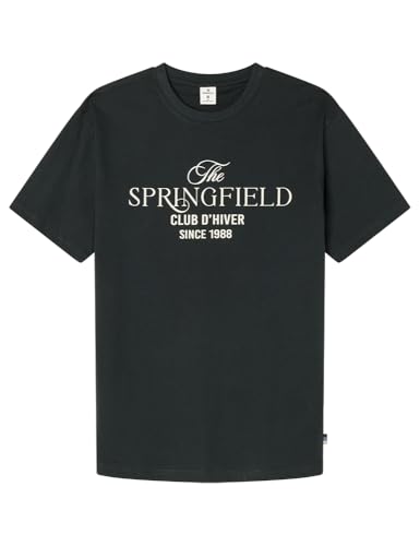 Springfield Herren Camiseta Con gráfico Kurzarm Shirt, Verde Botella, XL von Springfield