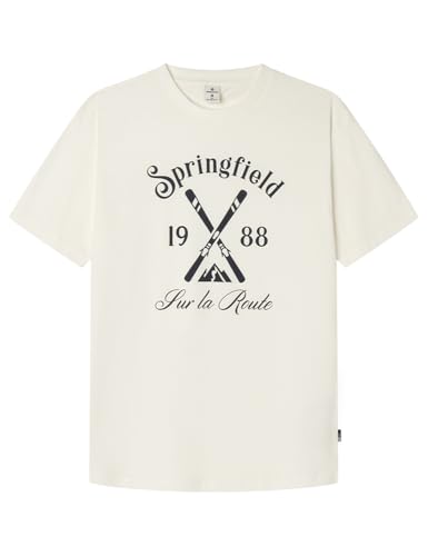 Springfield Herren Camiseta Con gráfico ski Kurzarm Shirt, Mafil, XL von Springfield