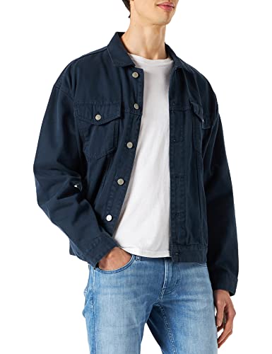 Springfield Herren Chaqueta Trucker Denim Oversize Jacke, Azul Oscuro, S von Springfield