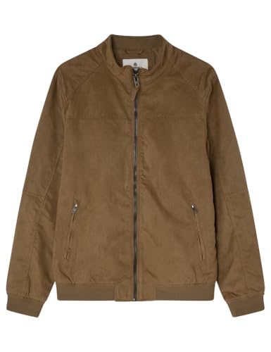 Springfield Herren Chaquetas Jacke Wildleder-Optik, Beige/Camel, S von Springfield