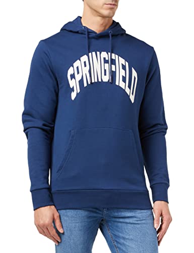 Springfield Herren Kapuze Sweatshirt, Blau (Azul Medio), M von Springfield