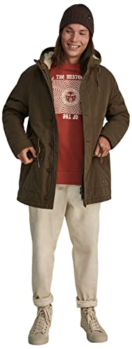 Springfield Herren Mantel mit Kapuze Jacke, Dunkes Kakigrün, XL von Springfield