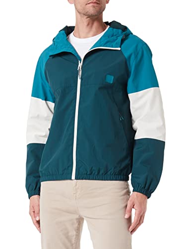 Springfield Herren Parka Blöcke Farbe Jacke, Blau/Ente, Large von Springfield