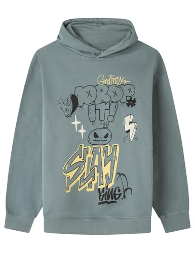 Springfield Jungen Graffiti Miles Morales Hoodie Bedruckter Kapuzenpullover, blau, 7-8 Years von Springfield
