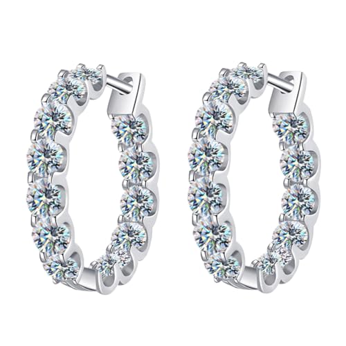 ✦ Geschenke für Frauen ✦ Springlight Moissanit-Ohrringe, S925 Sterling Silber 0,1 ct D Farbe Reinheit VVS1 Full Diamond Bullhead Moissanit Diamant Ohrstecker,Hochzeitsgeschenk Verlobungsgeschenk. von Springlight