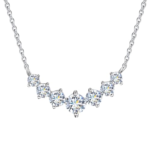 Springlight ✦ Geschenke für Frauen S925 Sterling Silber Lächelnde Moissanit Halskette 1,7 Karat Moissanite Anhänger mit Halskette, D-Farbe, VVS1 Klarheit, Hochzeitsgeschenk von Springlight