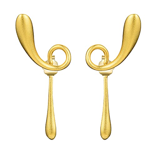 Springlight Ohrringe S925 Sterling Silber Ohrstecker Die Wendung der flüchtigen Jahre Design Ohrringe Geschenke für Frauen, Handgemachte Feine Schmuck Ohrringe für Damen.(Style1-Gold) von Springlight