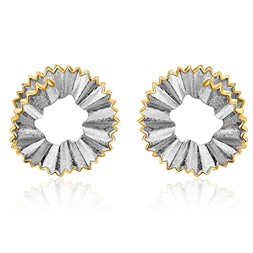 ✦ Geschenke für Frauen ✦Springlight Ohrringe Silber 925 Ohrstecker Bleistiftspäne-Design Ohrstecker Ohrringe Handmade: Ohrringe Schmuck Damen Jugendweihe Geschenke Mädchen.(Style1-Silber) von Springlight