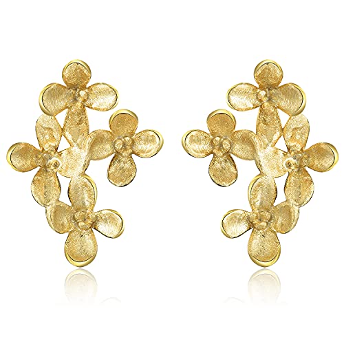 Springlight Ohrringe S925 Sterling Silber Ohrstecker Osmanthus Blumen Ohrstecker Ohrringe Geschenke für Frauen, Handgemachte Feine Schmuck Ohrringe für Damen.(Gold) von Springlight