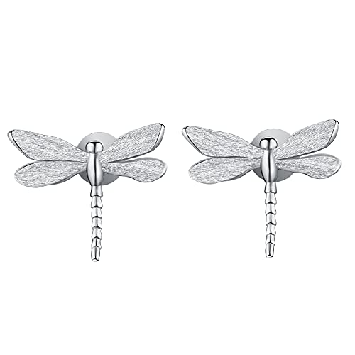 ✦ Valentinstag ✦Springlight Ohrringe S925 Sterling Silber Ohrstecker Süße kleine Libelle Ohrstecker Ohrringe Handgemachte Personalisierter Schmuck Geschenke für Frauen.(Silber) von Springlight