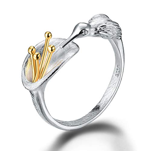 Springlight ✦ Valentinstag S925 Sterling Silber Damen Ringe Kolibri Offener Rings Handgemachte Blumen und Vögel Ringe Frauen Personalisierter Schmuck Geschenke für Frauen. von Springlight