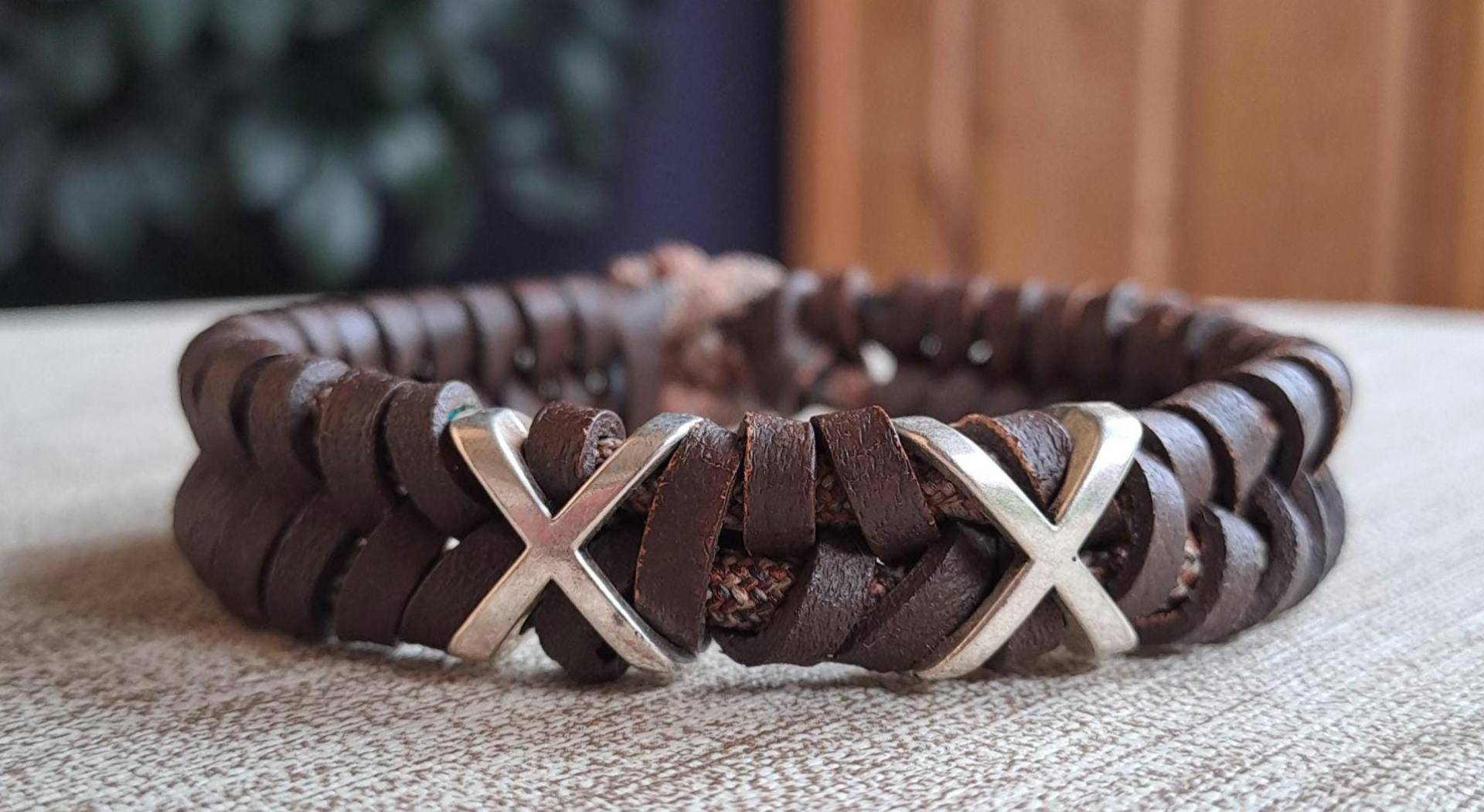 Leder Armband Länge 21, 0cm; von SpringtimeArmbaender