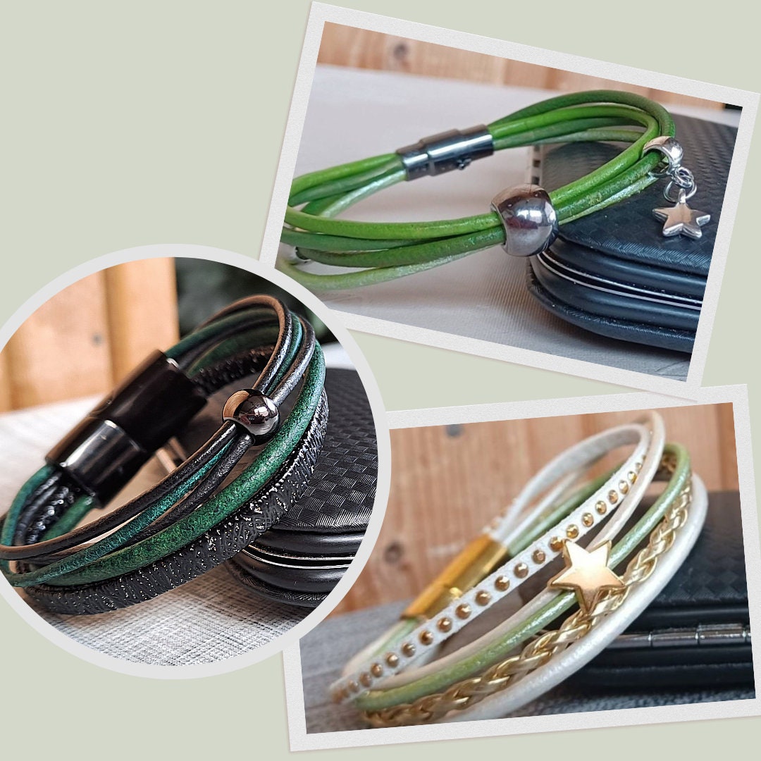 Lederarmbänder Mit Stern Oder Perle Lederarmbänder Mit Stern Oder Perle von SpringtimeArmbaender