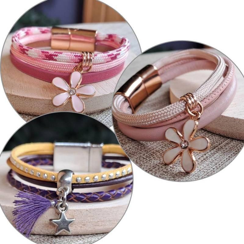 Mädchenarmbänder Mit Stern Oder Blume - Kinderarmband Geschenkidee von SpringtimeArmbaender