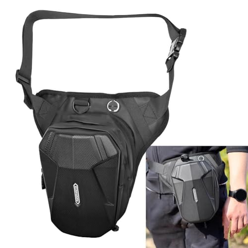 Springwillfly Wasserdichte Motorrad-Beintasche mit sicherem Hüft-Gürtel-Design für Herren, Nylon-Material, Reitzubehör von Springwillfly