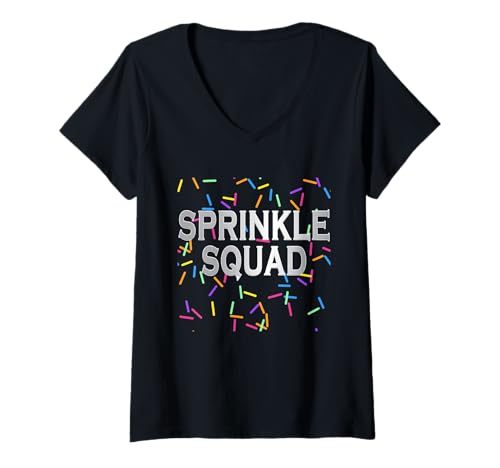 Damen Ice Cream Streinkle Kleidung - Sprinkle Squad T-Shirt mit V-Ausschnitt Damen Ice Cream Streinkle Kleidung - Sprinkle Squad T-Shirt mit V-Ausschnitt von Sprinkle Crew Shirts