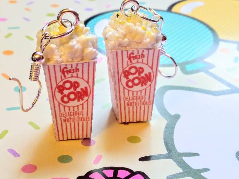 Butter Popcorn Ohrringe - Miniatur Essen Schmuck Ungenießbar Kawaii Karneval Geschenke Für Sie von SprinkleCake