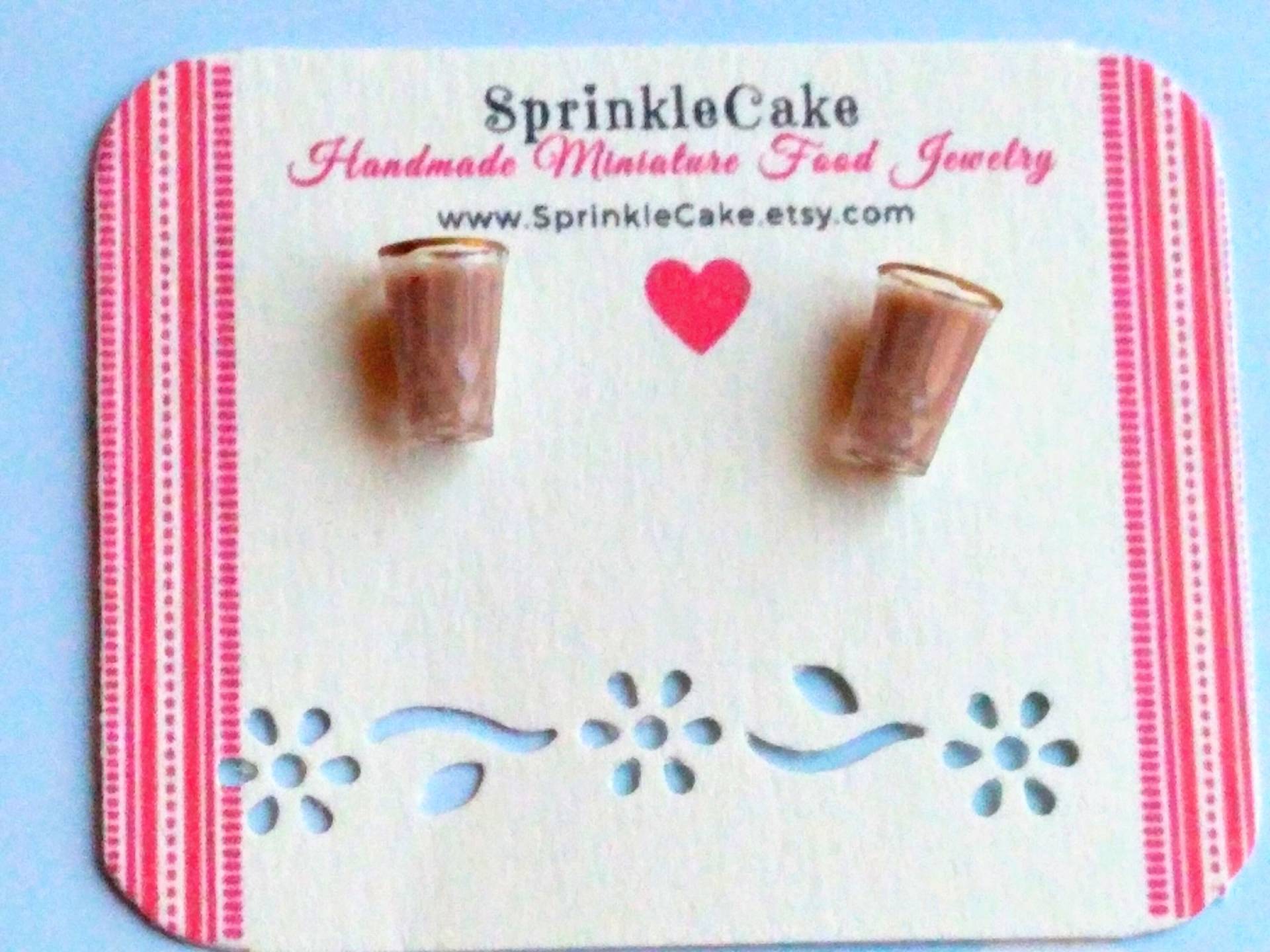 Glas Milch Ohrstecker, Miniatur Food Schmuck - Kinderschmuck Ungenießbarer Junk Schmuck, Kekse Und Kawaii von SprinkleCake