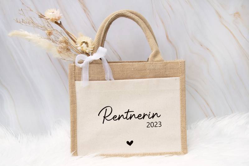 Abschiedgeschenk Rente | Altersteilzeit Personalisierte Jute Tasche Pension Kleines Dankeschön Kollegin Frau Mann Ruhestand von SprinkleandStyleShop