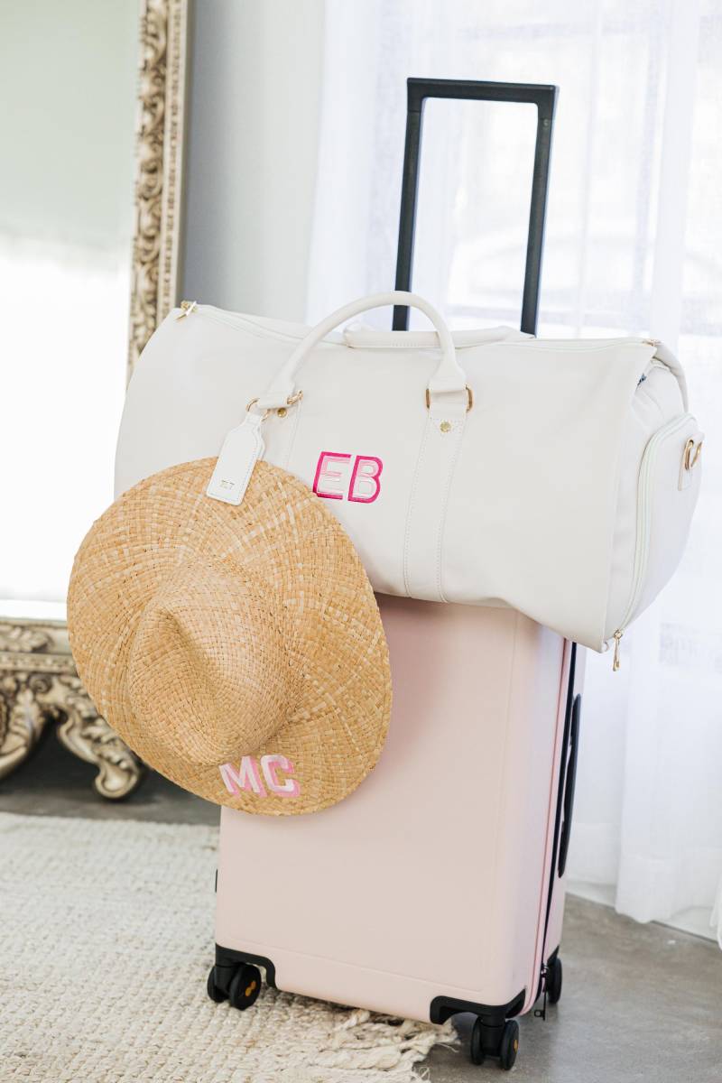 Bestickter Seesack Mit Stickerei, Bestickter Seesack, Ledertasche, Reisetasche, Krankenhaustasche, Weekender Tasche von SprinkledWithPink