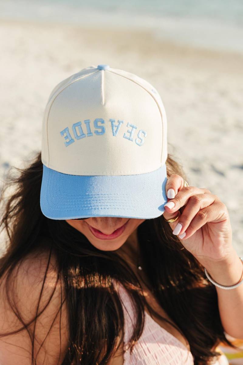 Bestickter Umgedrehter Vintage Trucker Hut // Individuell Text 5 Panel Zweifarbiger Bestickter Snapback von SprinkledWithPink