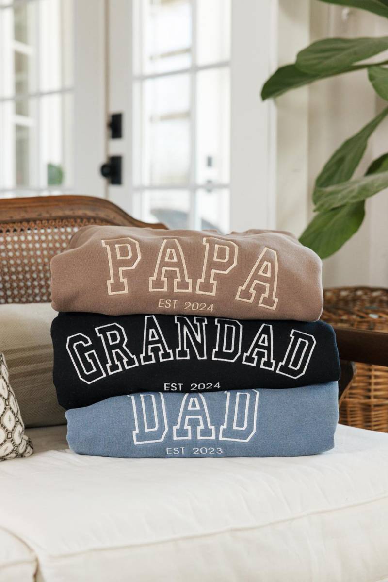 Besticktes Herren-Sweatshirt // Sweatshirt Retro-Sweatshirt Vatertagsgeschenk Geschenk Für Neuen Vater-Großvater-Sweatshirt Neues Elternteil von SprinkledWithPink