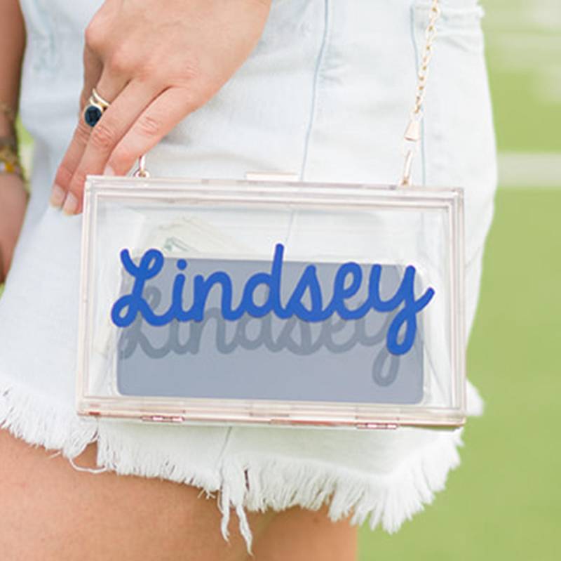Bubble Cursive Stadiontasche/Klare Stadiontasche, Crossbody-Geldbeutel, Anpassbare Konzerttasche, Tasche, Geldbörse von SprinkledWithPink