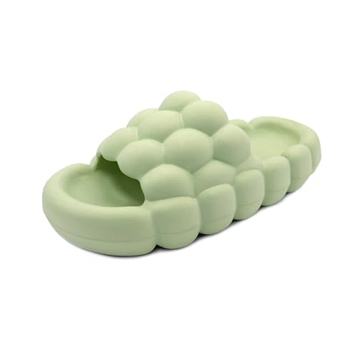 Bubble Slides Hausschuhe Unisex, Ultraweiche rutschfeste Lustige Sommer Pantoletten Bubble Slides Shoes mit Weicher Sohle Freizeit Einfarbige Slippers Damen Badelatschen Dicke Plattform (Grün, 40-41) von Sprint Sport