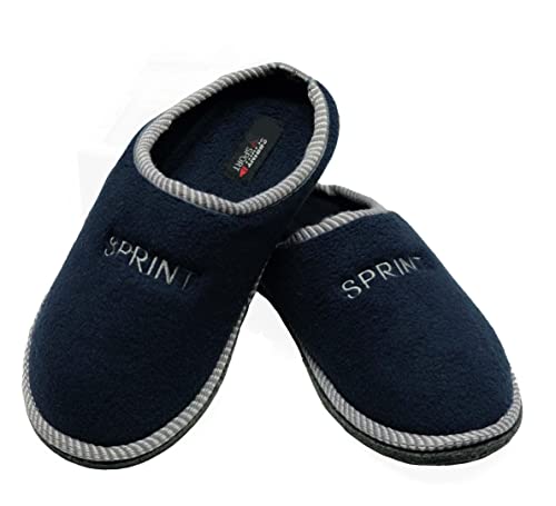 SPRINT Damen Herren Pantoffeln, Hausschuhe Indoor rutschfeste Slippers, Puschen, (Navy Blau, Numeric_37) von Sprint Sport