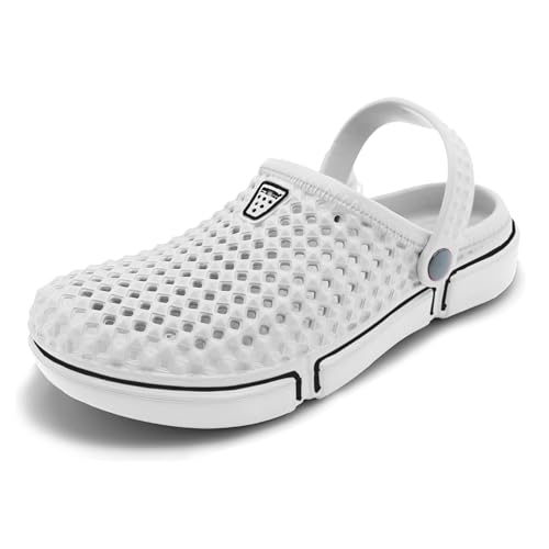 Sprint Sport Damen Clogs Gartenschuhe Pantoletten atmungsaktiv in Größe 36-41 (weiß, EU Schuhgrößensystem, Erwachsene, Numerisch, M, 40) von Sprint Sport