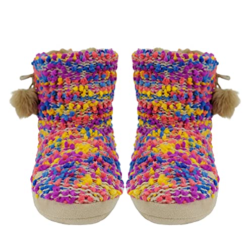 Sprint Sport Hüttenschuhe Damen und Herren Hausschuhe Stiefel Pantoffeln Strick Winter gefüttert (Bunt, eu_footwear_size_system, adult, numeric, medium, numeric_39) von Sprint Sport